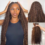 QVR Multi-Color Water Wave Bulk Hair Extensions for Boho Knotless Braiding