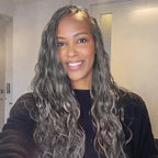 QVR Salt&Pepper Crochet Hair Body Wave Machine Made Feather Human Hair Extension