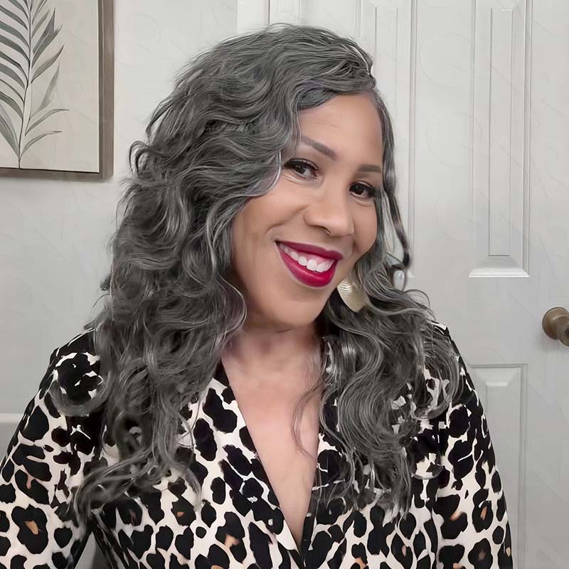 QVR Salt&Pepper Crochet Hair Small Kinky Curly Machine Made Feather Human Hair Extension