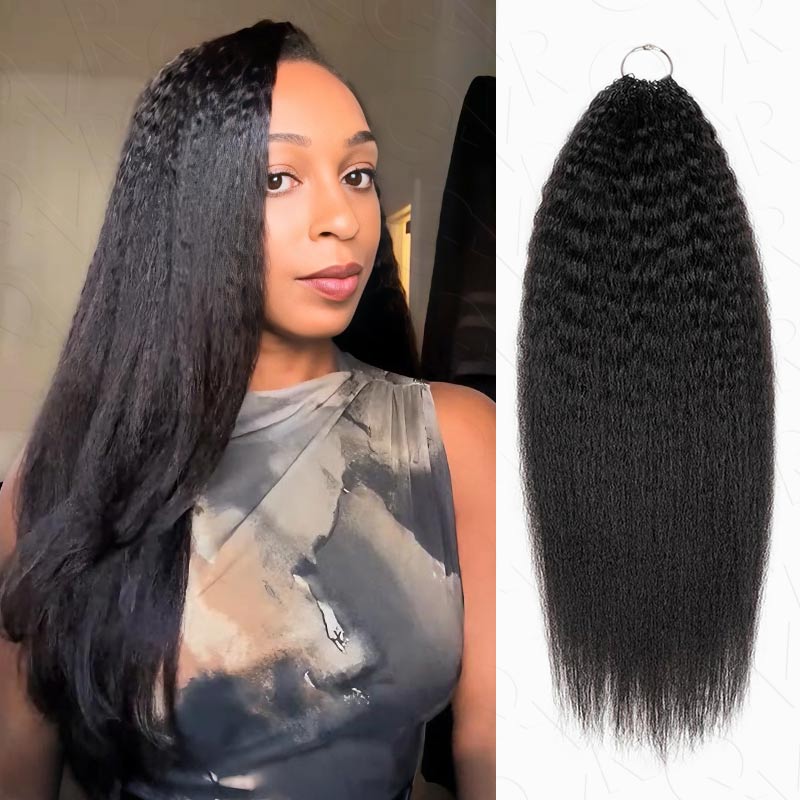 QVR Deep Wave Crochet Hair Natural Black Machine Made Feather Human Hair Extension