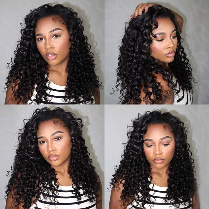 QVR Premium Chinese Hair Deep Wave Virgin Human Crochet Hair Natural Black Machine Made Feather Crochet Hairstyles
