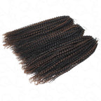 QVR Brown Highlight Feather Crochet Human Hair #P1B/4 Afro Kinky Curly Machine Made Crochet Weave Hair Extensions