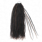 QVR Brown Highlight Feather Crochet Human Hair #P1B/4 Afro Kinky Curly Machine Made Crochet Weave Hair Extensions