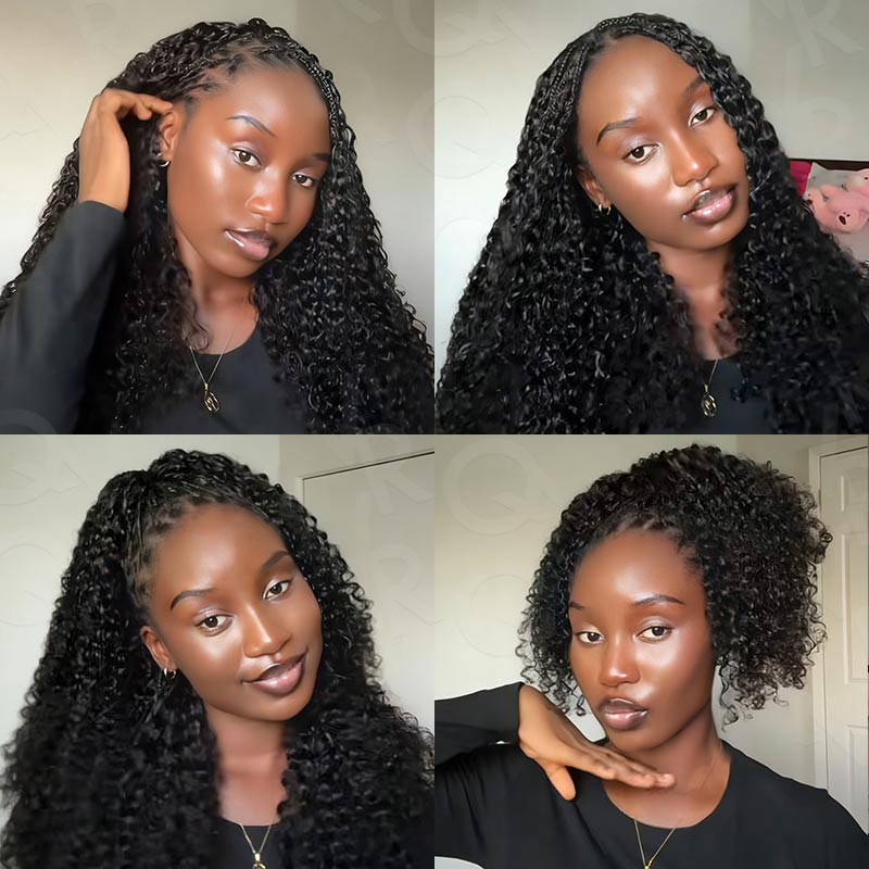 QVR Miracle Knots X Half Wig Hack Seamless Miracle Braids Human Hair Crochet Weave Hair Extension