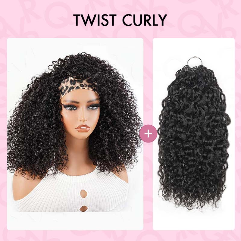 QVR Miracle Knots X Half Wig Hack Seamless Miracle Braids Human Hair Crochet Weave Hair Extension