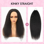 QVR Glueless Twist Curly Half Wig 250% Density Human Hair Wig Wear Go Flip Over Wig