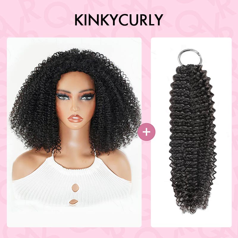 QVR Miracle Knots X Half Wig Hack Seamless Miracle Braids Human Hair Crochet Weave Hair Extension