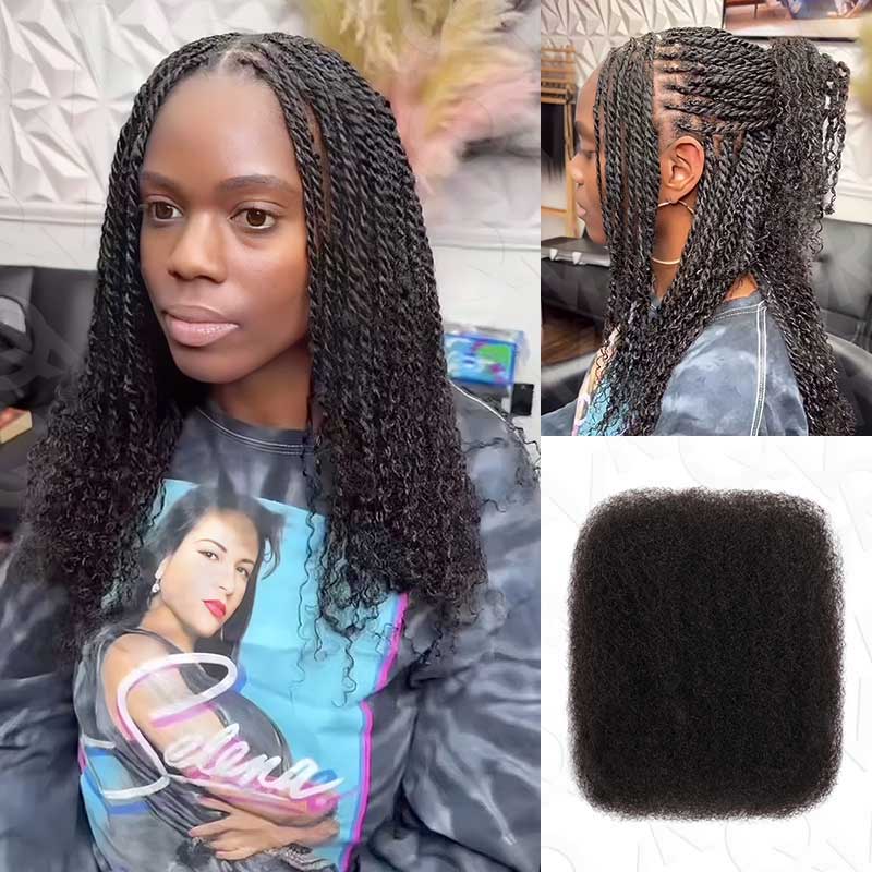 QVR Brazilian Remy Hair Afro kinky Bulk Human Hair For Braiding Dreadlock Hair