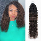 QVR Ombre Brown #T1B/4 Human Crochet Hair Small Kinky Curly Machine Made Feather Crochet Hairstyle