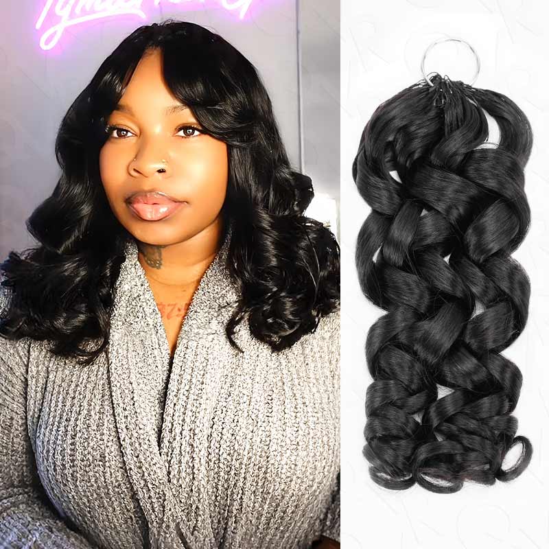 QVR Deep Wave Crochet Hair Natural Black Machine Made Feather Human Hair Extension