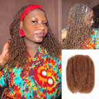 QVR Mixed Color #4/30 Afro Kinky Bulk Highlights #27/30 Human Hair