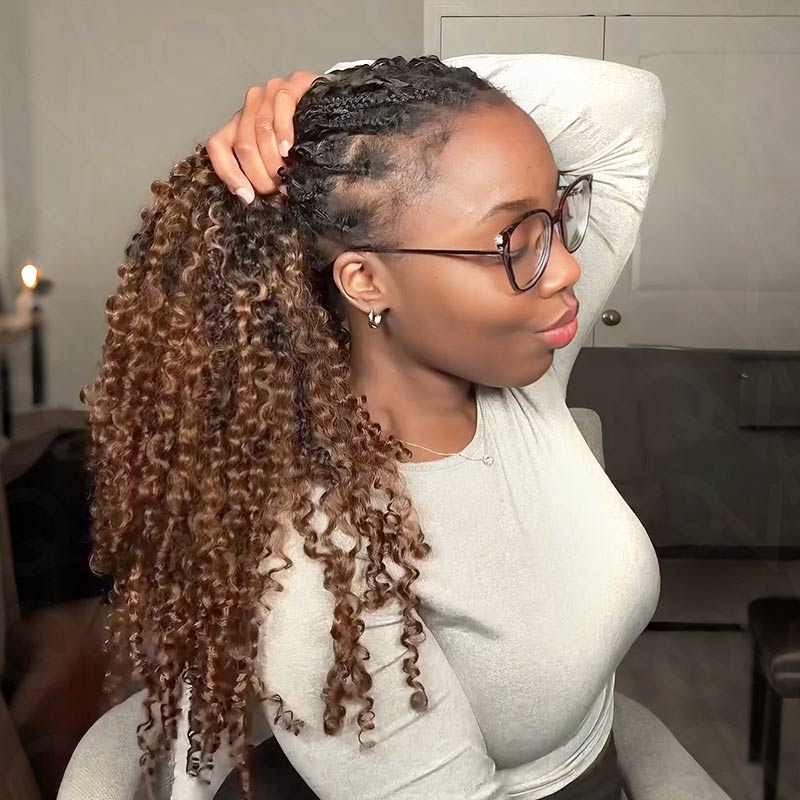 QVR #T1B/30 Feather Crochet Human Hair Burmese Curly Machine Made Crochet Weave Hair Extensions