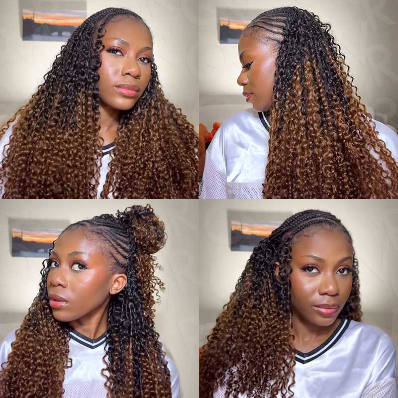 QVR #T1B/30 Feather Crochet Human Hair Burmese Curly Machine Made Crochet Weave Hair Extensions