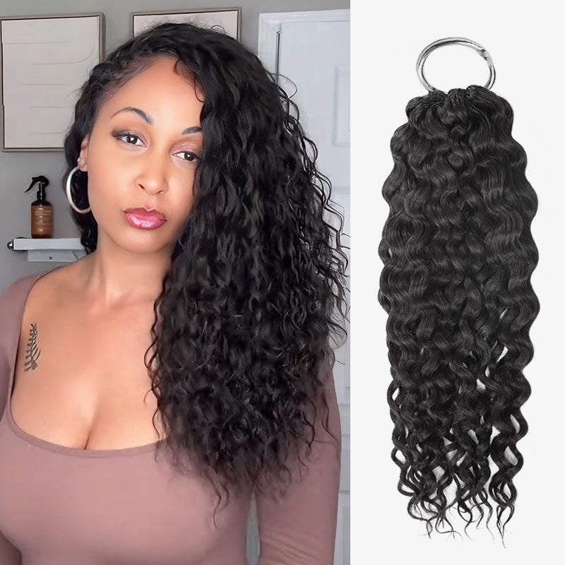 QVR Burmese Curly Crochet Hair Natural Black Machine Made Feather Crochet Human Hair Extension