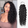 QVR Water Wave Crochet Hair Natural Black Machine Made Feather Human Hair Extension