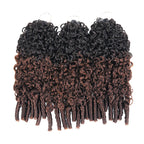 P3G5|Ombre #T1B/4 Burmese Curly Feather Crochet Human Hair