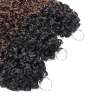 QVR Burmese Curly Feather Crochet Human Hair Ombre Brown #T1B/4 Machine Made Crochet Weave Hair Extensions