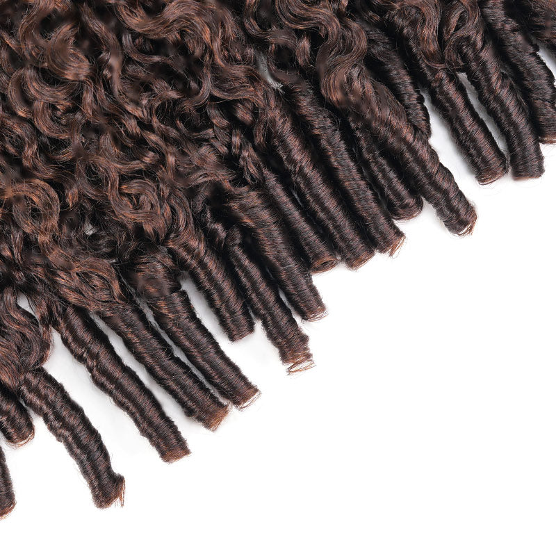P3G5|Ombre #T1B/4 Burmese Curly Feather Crochet Human Hair