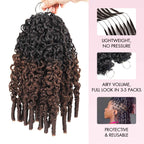 P3G5|Ombre #T1B/4 Burmese Curly Feather Crochet Human Hair
