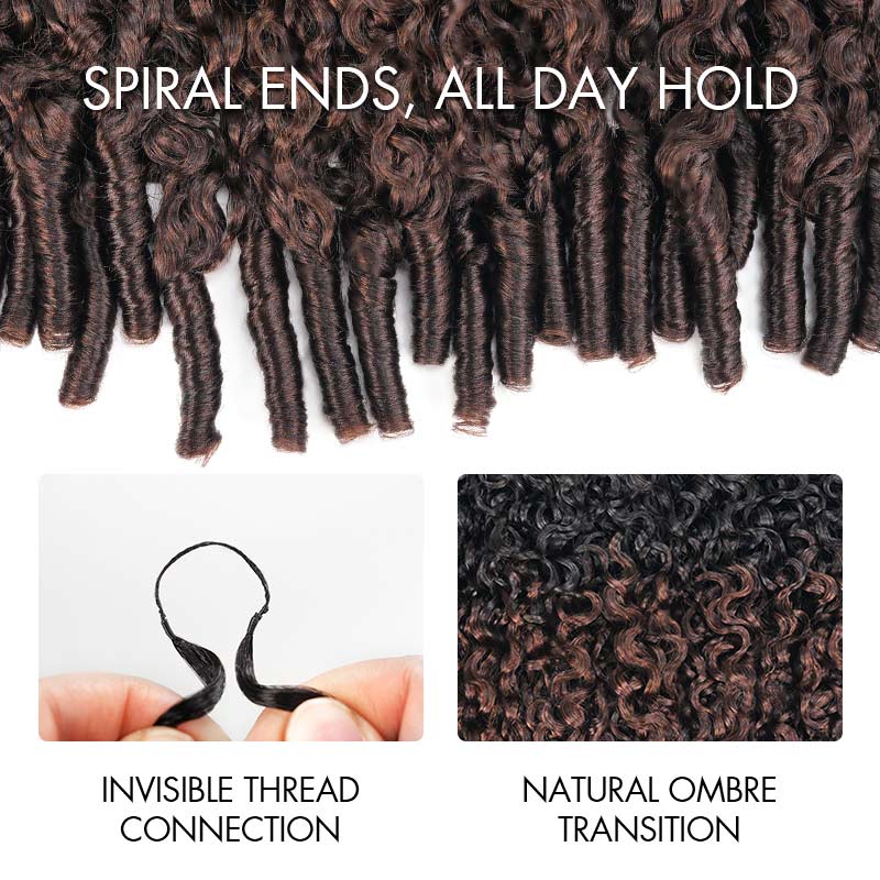 P3G5|Ombre #T1B/4 Burmese Curly Feather Crochet Human Hair
