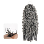 QVR Burmese Curly Feather Crochet Human Hair Salt&Pepper Machine Made Crochet Weave Hair Extensions
