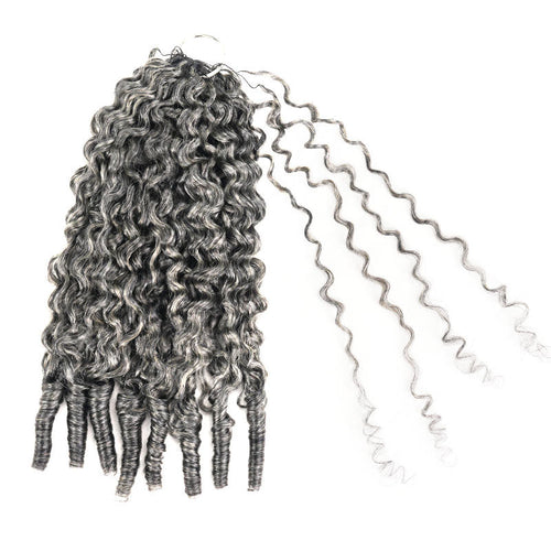 Member Sale|QVR Burmese Curly Feather Crochet Human Hair Salt Pepper Crochet Hair