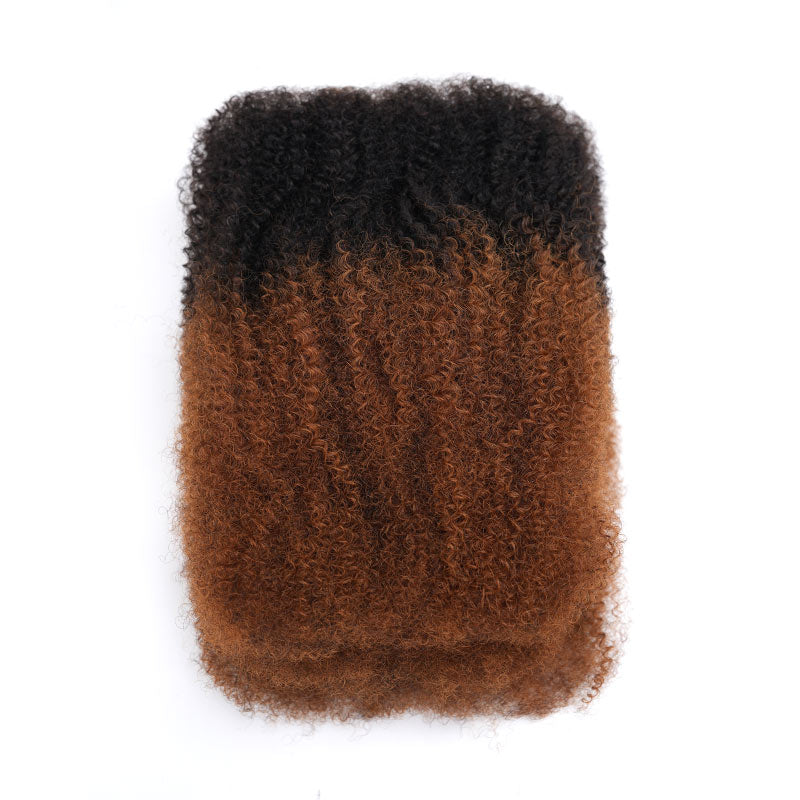 QVR Ombre Brown #T1B/30 Afro kinky Bulk Human Hair for Braiding & Twists