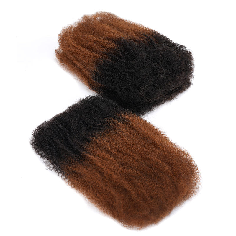 QVR Ombre Brown #T1B/30 Afro kinky Bulk Human Hair for Braiding & Twists