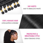 QVR Water Wave Bulk Hair Extensions for Boho Knotless Braiding