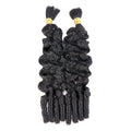 QVR Burmese Curly Boho Knotless Braids Human Bulk Hair Natural Black Human Braiding Hair Extensions