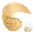 QVR Silk Straight Feather Crochet Human Hair Golden Blonde Color #24 Machine Made Crochet Weave Hair Extensions