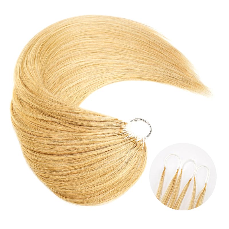 QVR Silk Straight Feather Crochet Human Hair Platinum Blonde #1001 Machine Made Crochet Weave Hair Extensions