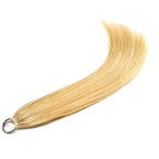 QVR Silk Straight Feather Crochet Human Hair Golden Blonde Color #24 Machine Made Crochet Weave Hair Extensions
