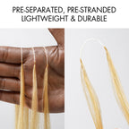 QVR Silk Straight Feather Crochet Human Hair Golden Blonde Color #24 Machine Made Crochet Weave Hair Extensions