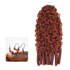 QVR Burmese Curly Feather Crochet Human Hair Bright Brown #35D Machine Made Crochet Weave Hair Extensions