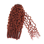 QVR Burmese Curly Feather Crochet Human Hair Bright Brown #35D Machine Made Crochet Weave Hair Extensions