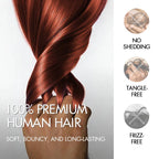 QVR Burmese Curly Feather Crochet Human Hair Bright Brown #35D Machine Made Crochet Weave Hair Extensions