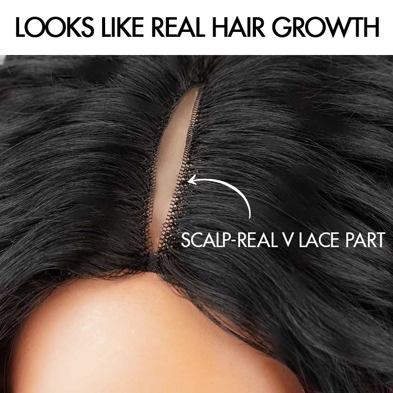 QVR Glueless Beginner Friendly V Part Wig Body Wave Human Hair Wigs No Sew In No Gel NO Leave Out
