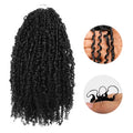 QVR Afro Twist Curly Crochet Hair Natural Black Machine Made Feather Crochet Human Hair Extension