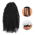 QVR Afro Twist Curly Crochet Hair Natural Black Machine Made Feather Crochet Human Hair Extension