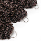 QVR Burmese Curly Feather Crochet Human Hair Dark Brown Machine Made Crochet Weave Hair Extensions