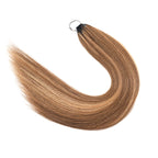QVR Silk Straight Feather Crochet Human Hair Golden Blonde Color #24 Machine Made Crochet Weave Hair Extensions