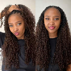 P3G5|Ombre #T1B/4 Burmese Curly Feather Crochet Human Hair