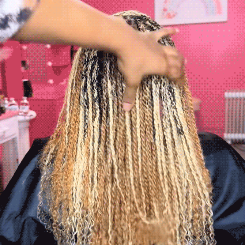 QVR #27+#613+#30 Blonde Highlights Afro kinky Bulk Human Hair for Braiding & Twists