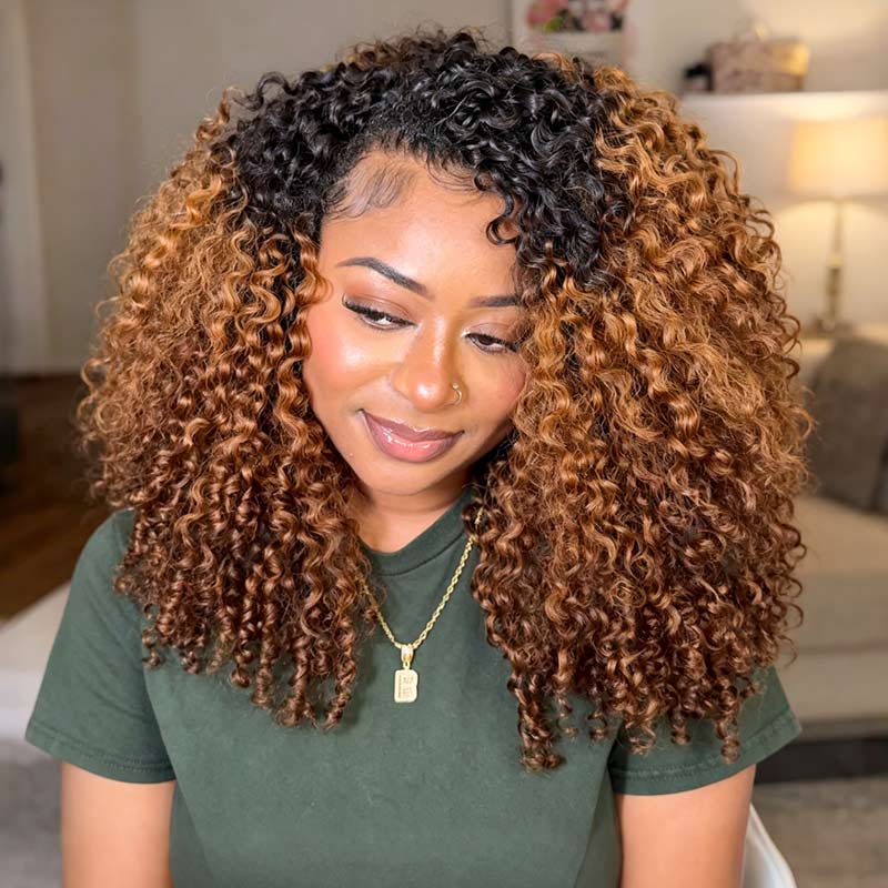 QVR #T1B/30 Feather Crochet Human Hair Burmese Curly Machine Made Crochet Weave Hair Extensions
