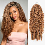 QVR Burmese Curly Feather Crochet Human Hair Highlight #P27/30 Miracle Knots Crochet Weave Hair Extensions