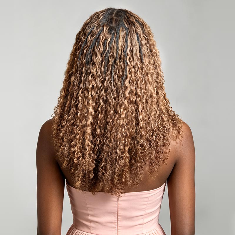 QVR Honey Blonde #27 Feather Crochet Human Hair Burmese Curly Crochet Weave Hair Extensions