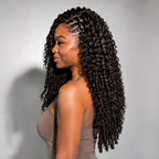 QVR Burmese Curly Feather Crochet Human Hair Dark Brown Machine Made Crochet Weave Hair Extensions