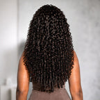 QVR Burmese Curly Feather Crochet Human Hair Dark Brown Machine Made Crochet Weave Hair Extensions