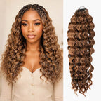 QVR Water Wave Feather Crochet Human Hair Highlight #P4/27 Miracle Knots Crochet Weave Hair Extensions
